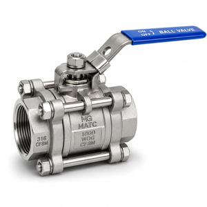 SS 3PC BODY BALL VALVE WOG 1000 FULL PORT IN DUBAI U.A.E