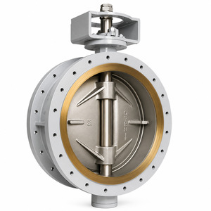 SS316 FLANGE-TO-FLANGE NBR SOFT SEAL DISC DOUBLE OFFSET BUTTERFLY VALVE IN DUBAI U.A.E